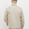 Beige overskjorta med normal passform, rundad fåll och dragkedja