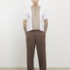 Beige polo med färgblockerade ränder
