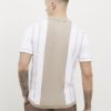 Beige polo med färgblockerade ränder
