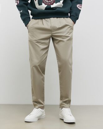 Beige raka byxor med resår