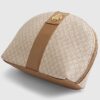 Beige randig sminkväska med monogram