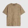 Beige Regular Fit Stripe T-shirt