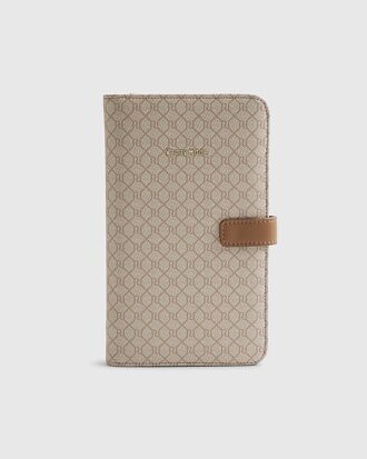 Beige resplånbok med monogram