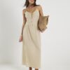 Beige ärmlös Cornelli Maxi strandklänning