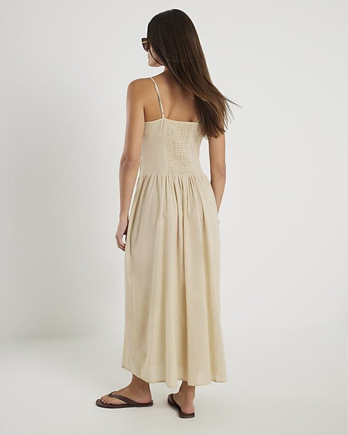 Beige ärmlös Cornelli Maxi strandklänning
