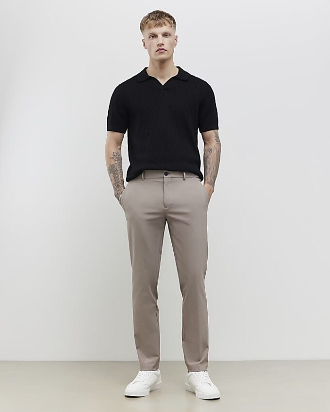 Beige Skinny Fit-byxor