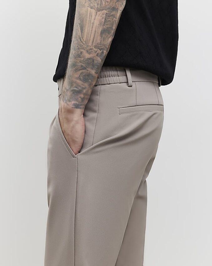 Beige Skinny Fit-byxor