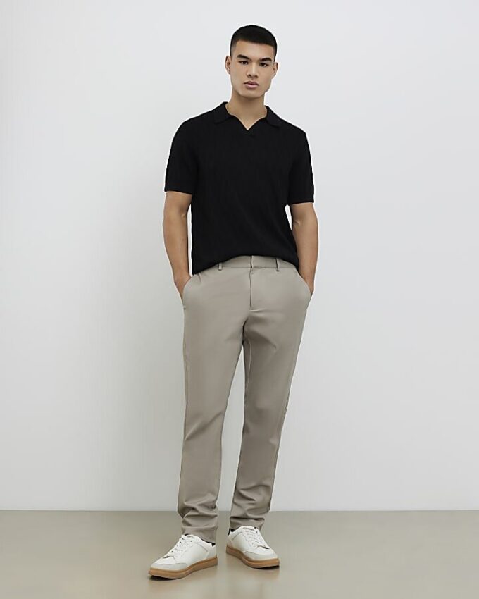 Beige slim fit-chinos