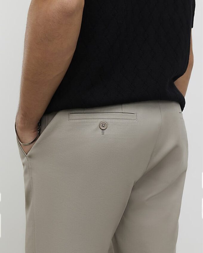 Beige slim fit-chinos