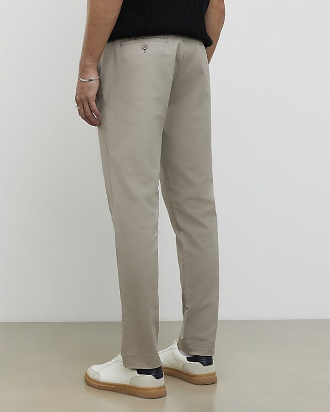 Beige slim fit-chinos