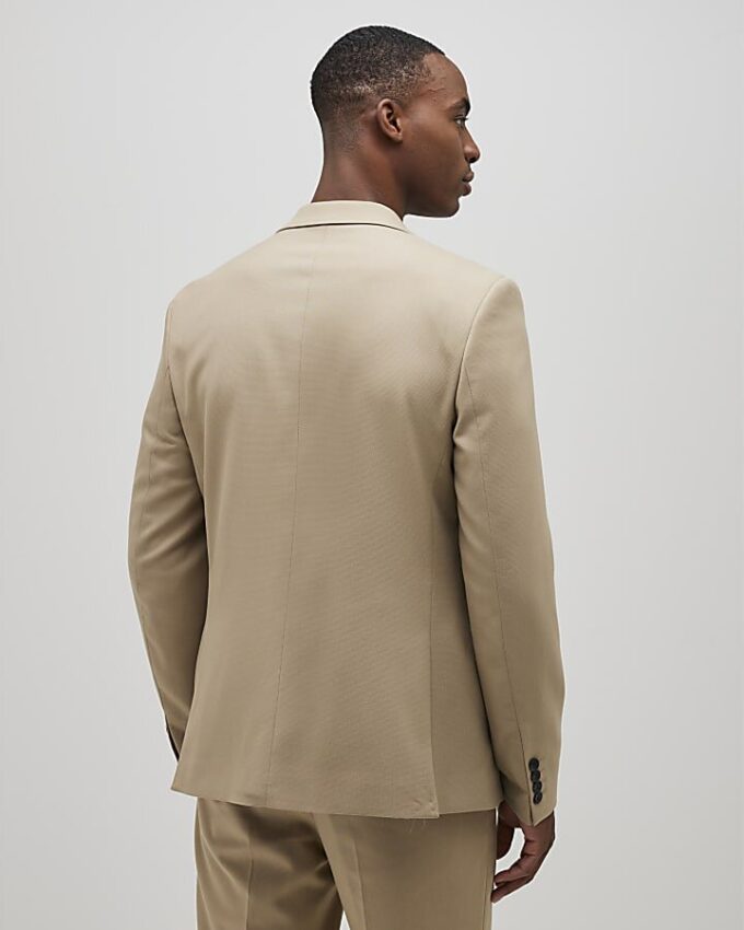 Beige slim fit-kostymjacka med struktur Beige slim fit-kostymjacka med struktur