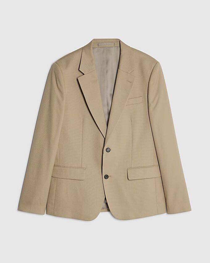 Beige slim fit-kostymjacka med struktur Beige slim fit-kostymjacka med struktur