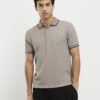 Beige slim fit-polotröja