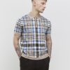 Beige slim fit-polotröja med rutig krage