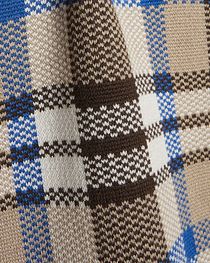Beige slim fit-polotröja med rutig krage