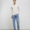 Beige slim fit-polotröja med struktur
