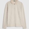Beige slim fit-polotröja med struktur