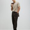 Beige slim fit-skjorta med öppen krage
