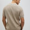 Beige slim fit-skjorta med öppen krage