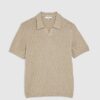 Beige slim fit-skjorta med öppen krage