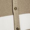 Beige slim fit stickad randig kofta