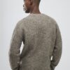 Beige slim fit stickad rutig tröja