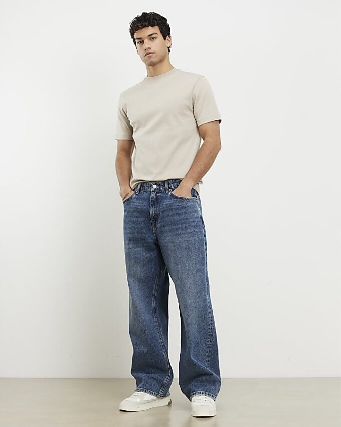 Beige slim fit-T-shirt