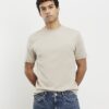 Beige slim fit-T-shirt