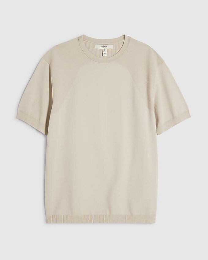 Beige slim fit-T-shirt
