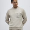 Beige slim fit-tröja i nylon