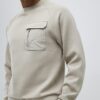 Beige slim fit-tröja i nylon