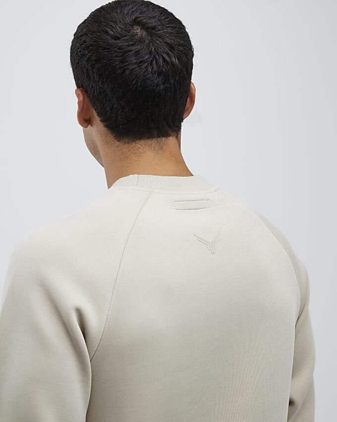 Beige slim fit-tröja i nylon