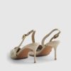 Beige slingback-pumps med perspex-klack