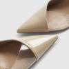 Beige slingback-pumps med perspex-klack