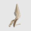 Beige slingback-pumps med perspex-klack
