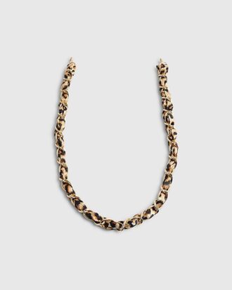 Beige solglasögonkedja med leopardmönster