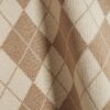 Beige stickad långärmad tröja med argylemönster