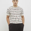 Beige stickad randig T-shirt