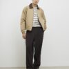Beige stickad randig T-shirt