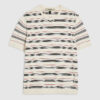 Beige stickad randig T-shirt