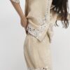 Beige strandshorts med paljetter