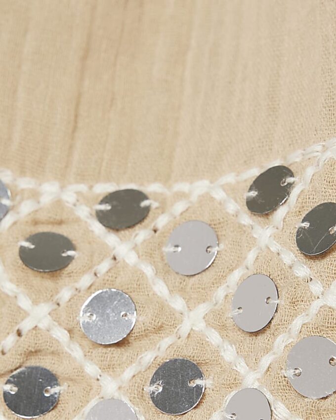Beige strandshorts med paljetter