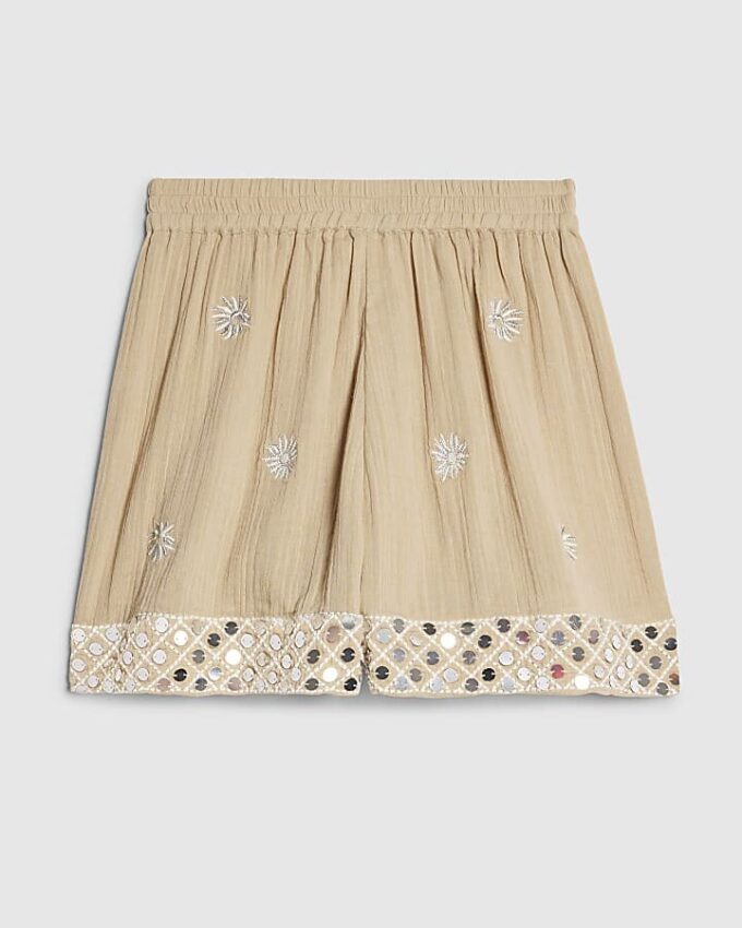Beige strandshorts med paljetter