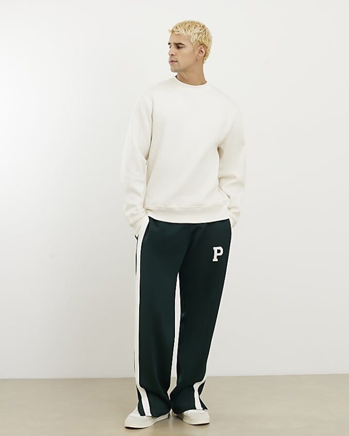 Beige sweatshirt med normal passform
