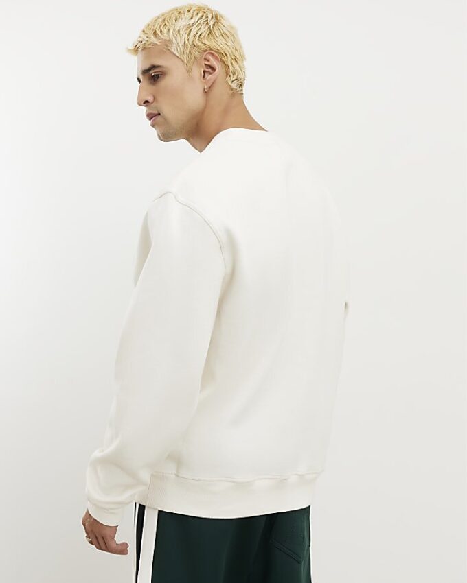 Beige sweatshirt med normal passform
