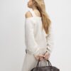 Beige sweatshirt med utskurna axlar