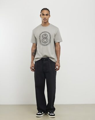Beige T-shirt med normal passform 8