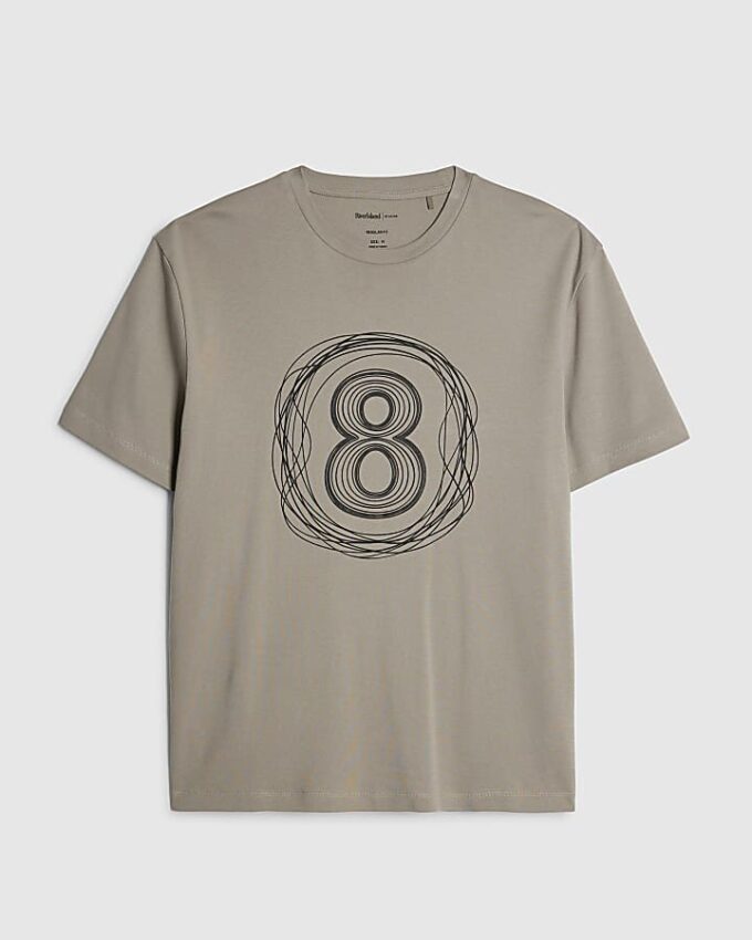 Beige T-shirt med normal passform 8