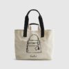 Beige totebag med ficka fram