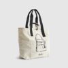 Beige totebag med ficka fram